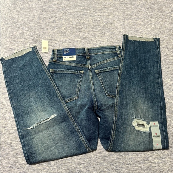 Old Navy Dark Blue Distressed Jeans 0 - Picture 4 of 4